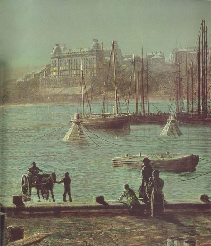 Atkinson Grimshaw Detail of Scarborough Bay oil painting picture